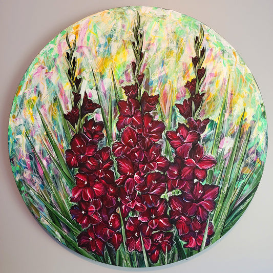 Gladiolus Garden, Original Acrylic Painting