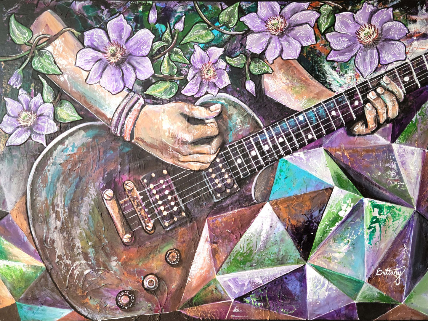 Sound- Clematis, Original Acrylic Painting